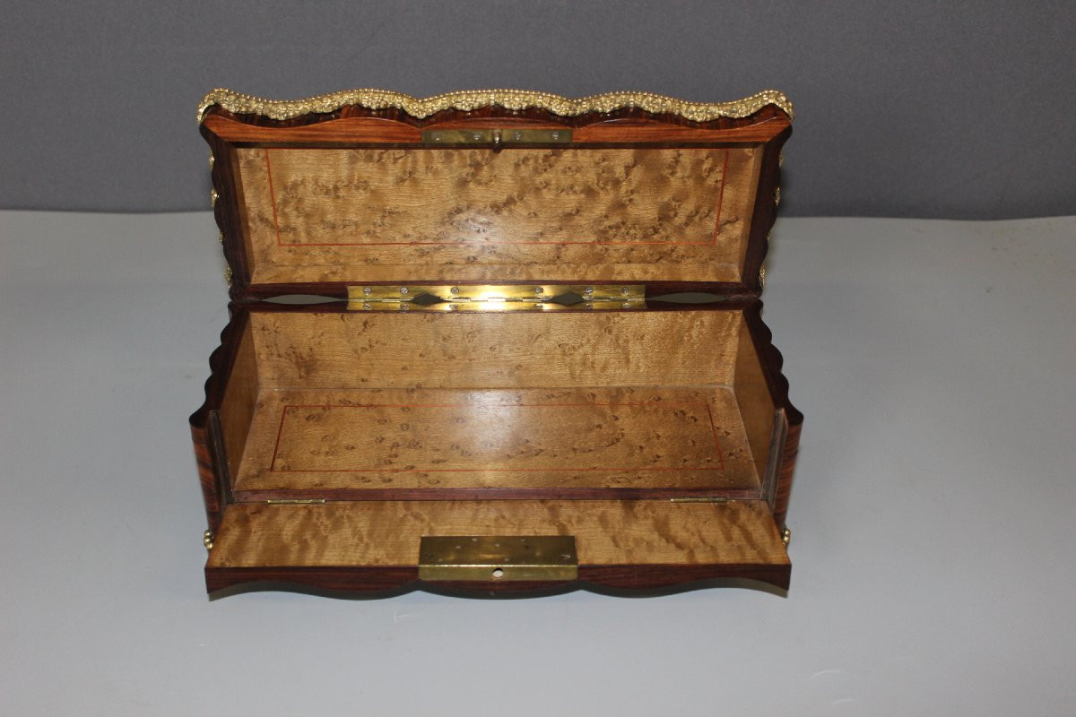 Coffret Napoléon III en palissandre et bronze vers 1880-photo-8