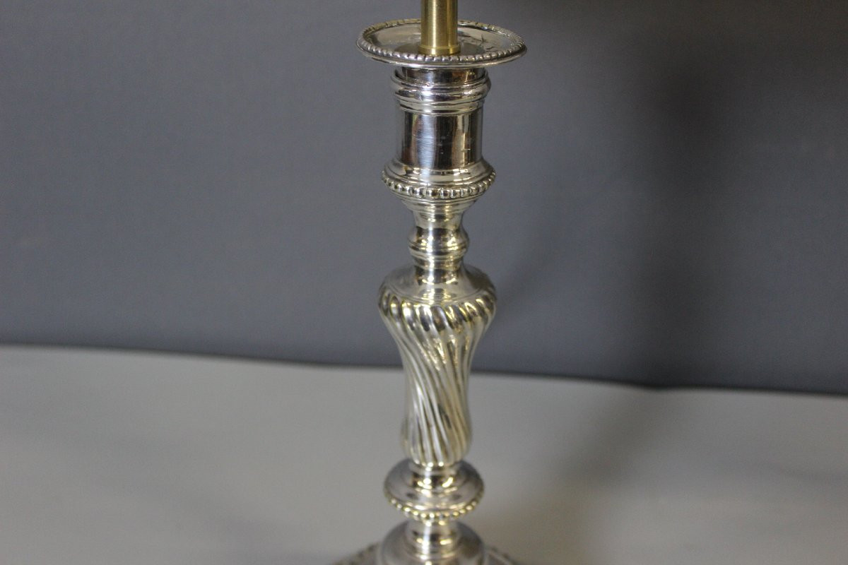 Pair Of Silvered Bronze Lamps Circa 1830-photo-3