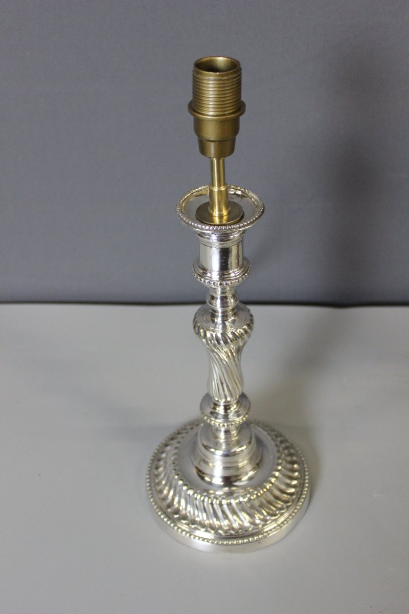 Pair Of Silvered Bronze Lamps Circa 1830-photo-4