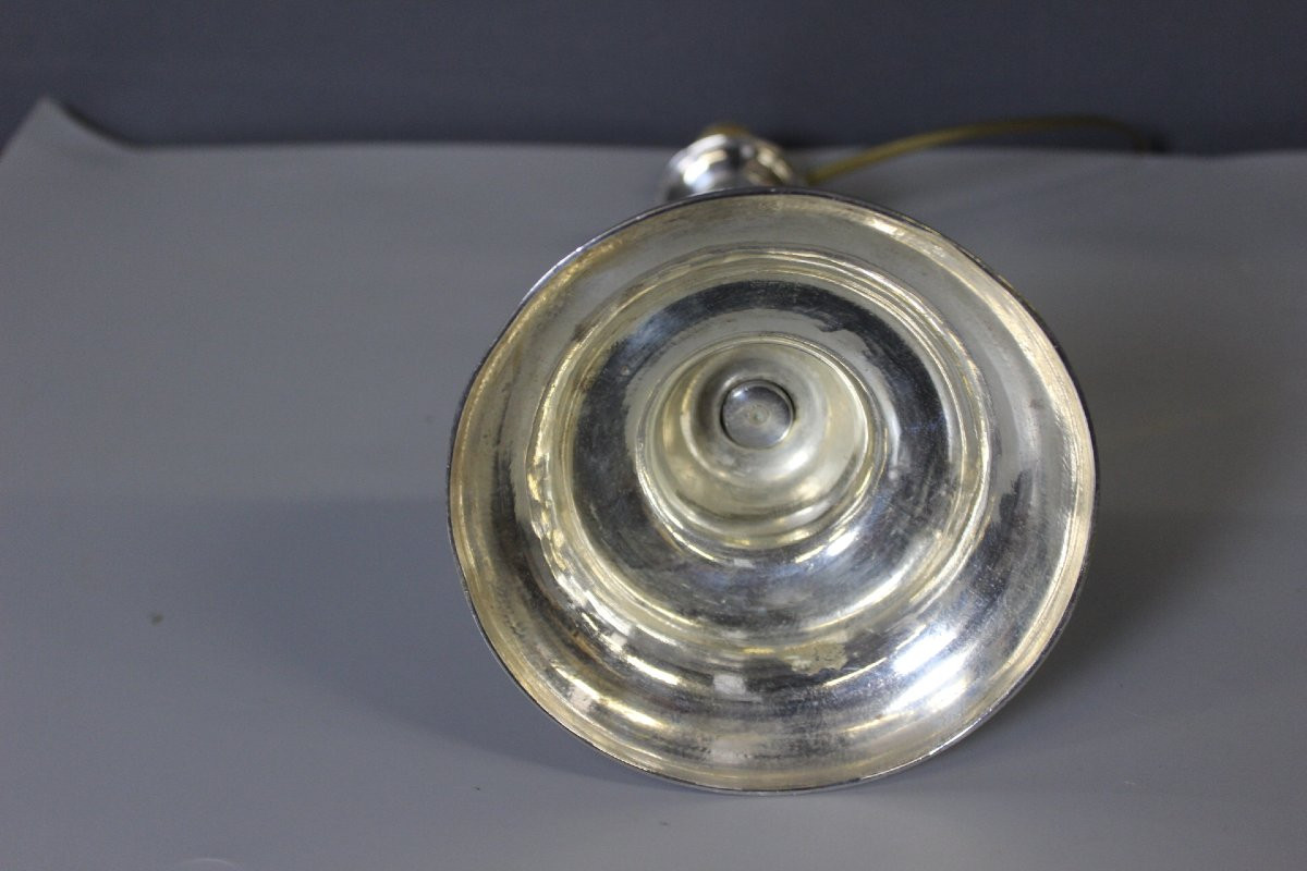 Pair Of Silvered Bronze Lamps Circa 1830-photo-3