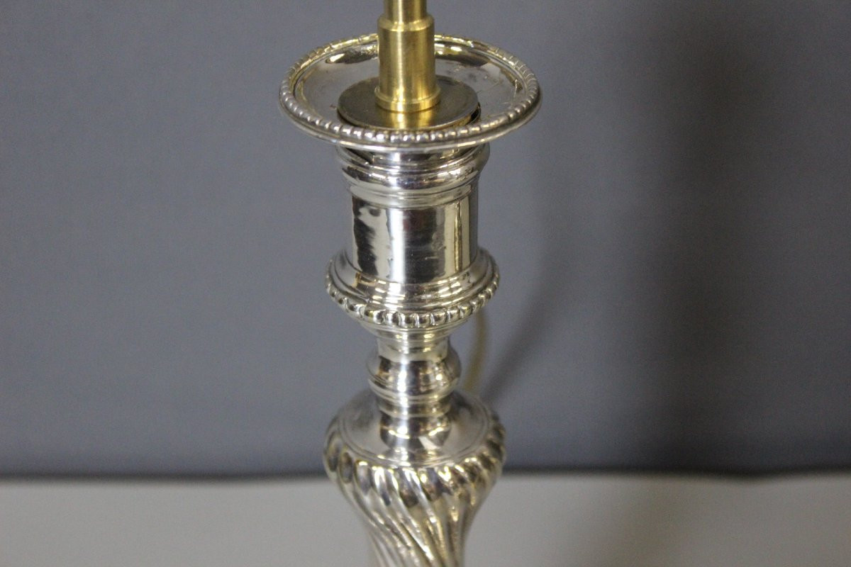 Pair Of Silvered Bronze Lamps Circa 1830-photo-4