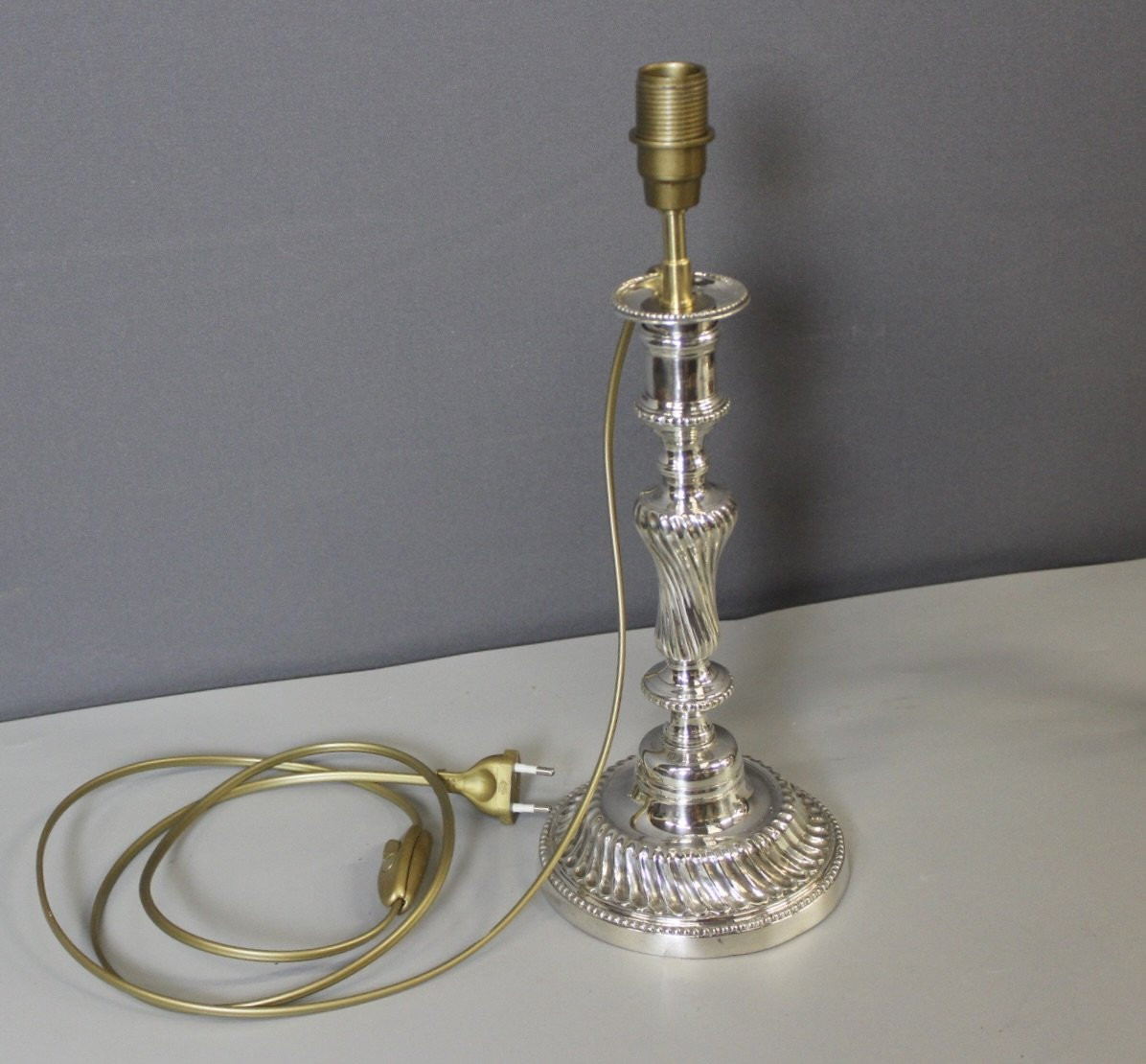 Pair Of Silvered Bronze Lamps Circa 1830-photo-5