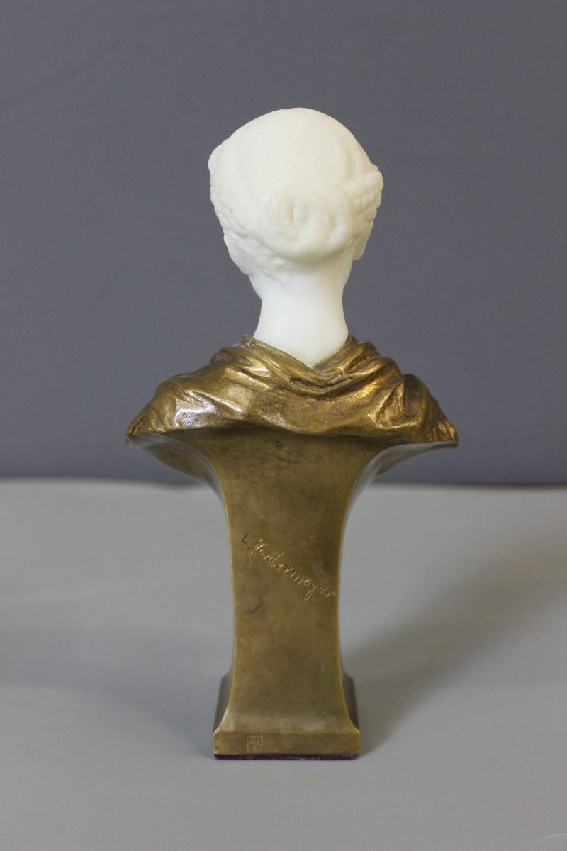 Bust Of A Young Woman In Bronze And Marble By Vordormayer-photo-1