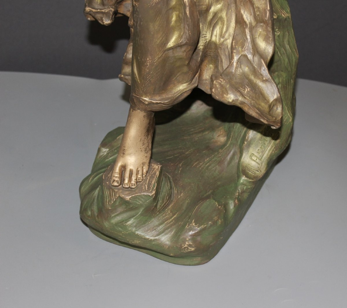 Terracotta, Mother And Child By Richard Aurili, Circa 1900-photo-4