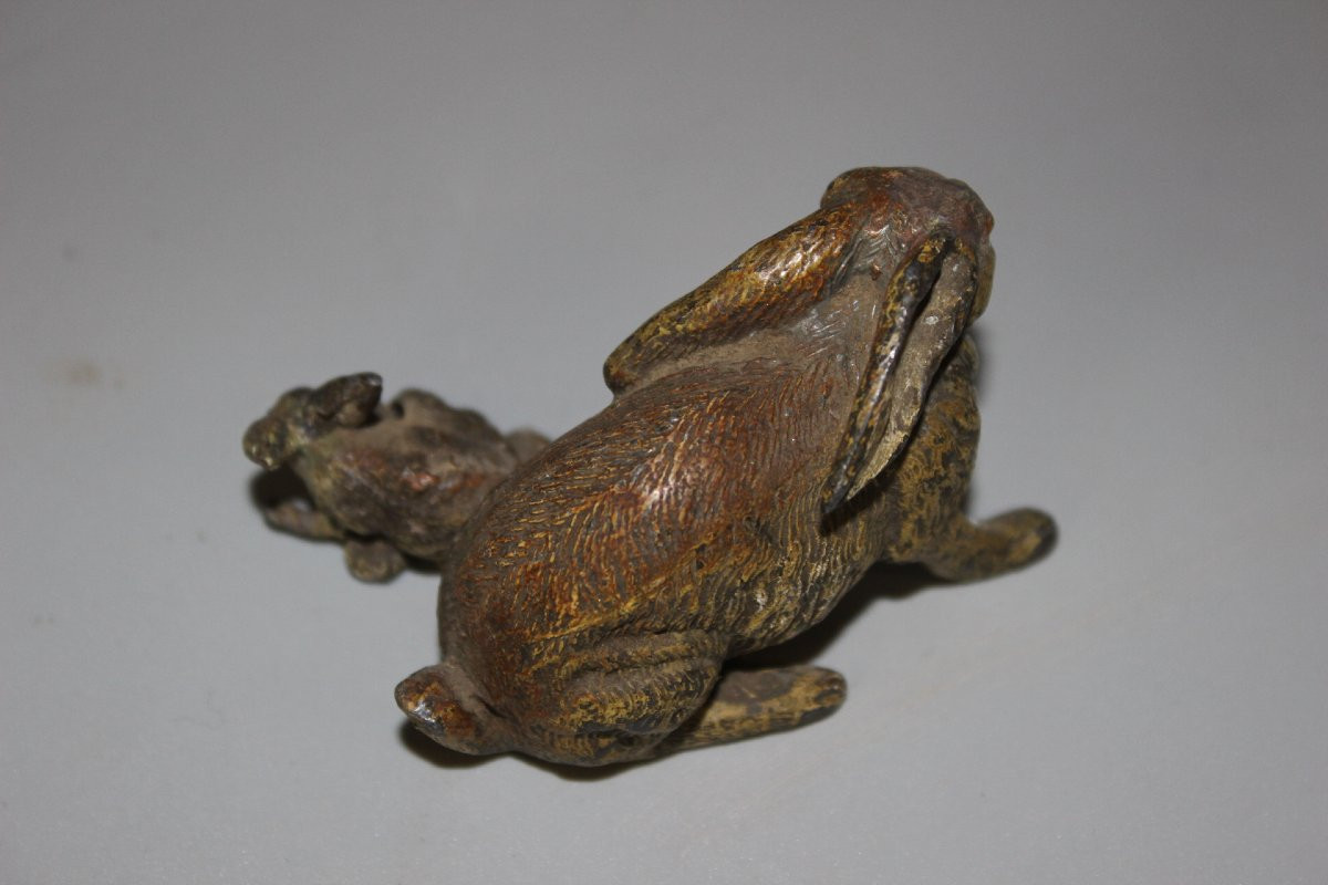 Régule de Vienne figurant un lapin vers 1900-photo-3
