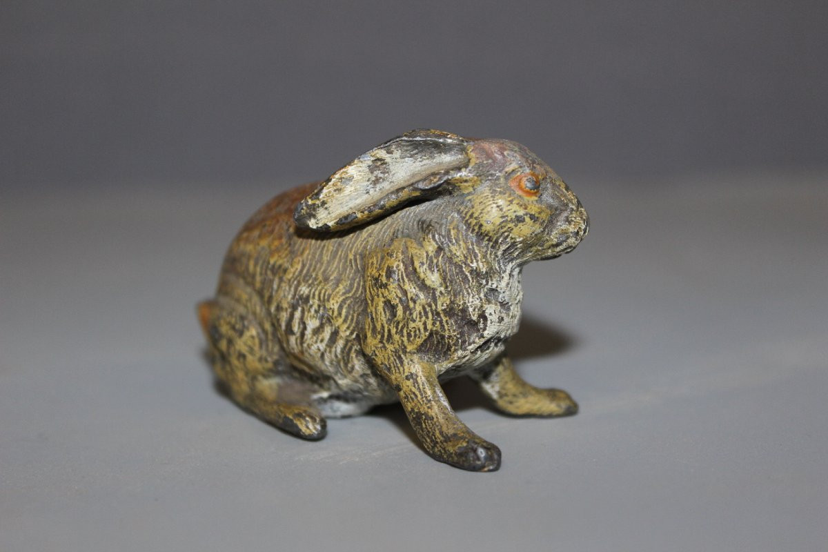 Régule de Vienne figurant un lapin vers 1900-photo-4