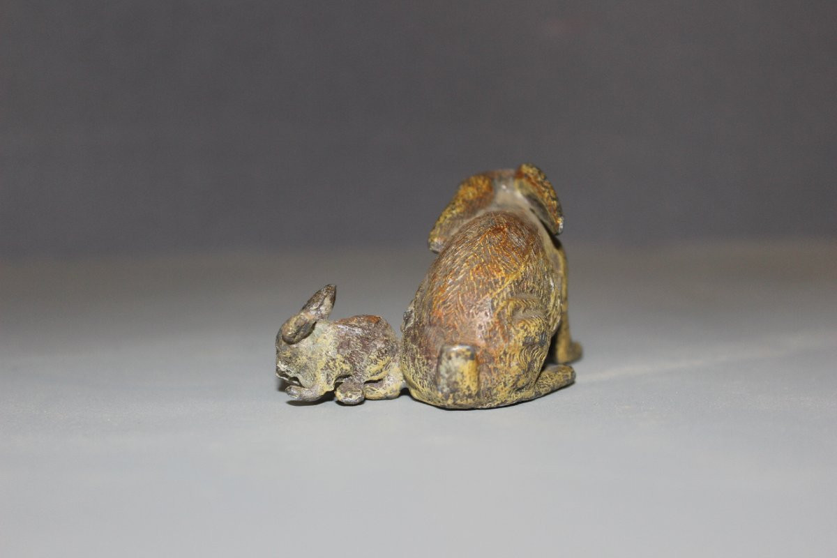 Régule de Vienne figurant un lapin vers 1900-photo-5
