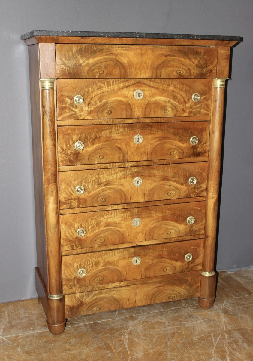 Semainier Empire en noyer XIX-photo-8