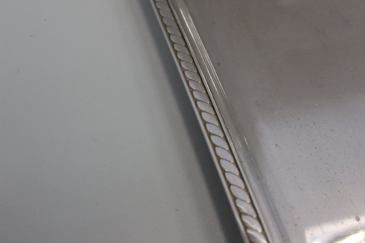 Plateau de Service en Métal Argenté à l'Ancre Marine -photo-5