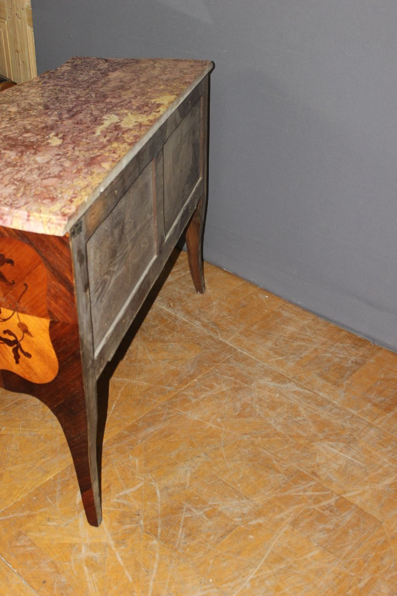Louis XV Style Marquetry Chest Of Drawers, Circa 1930-photo-6