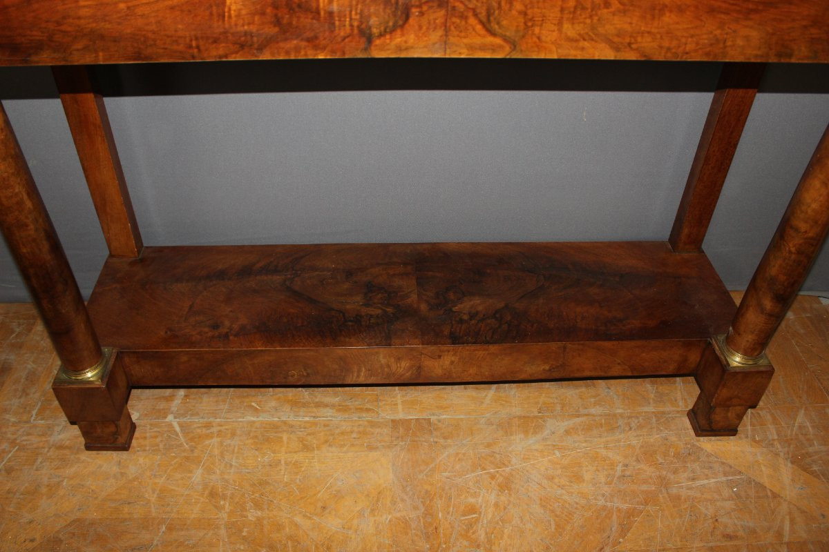 Empire Style Walnut Console Table, 19th Century-photo-2