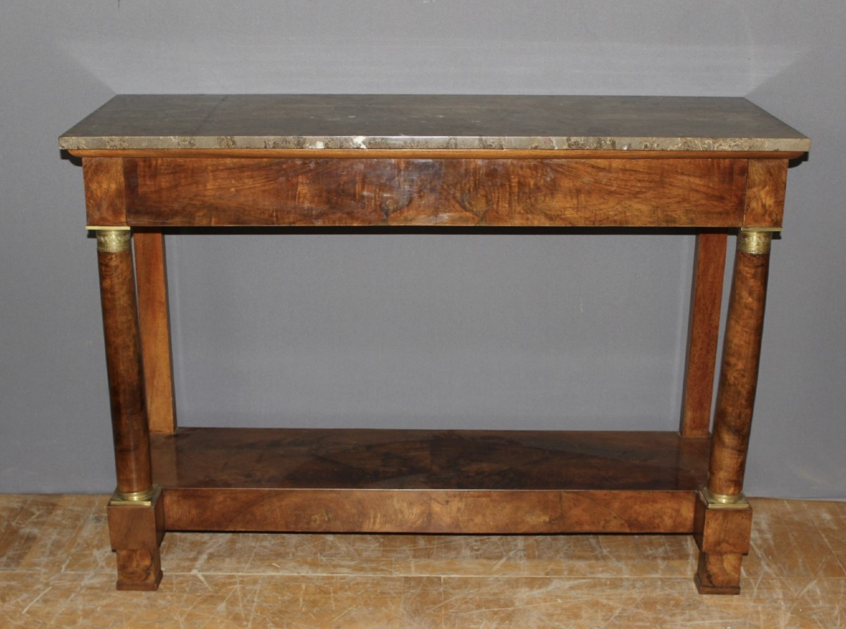 Empire Style Walnut Console Table, 19th Century
