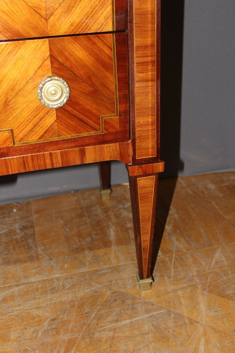 Commode de style Louis XVI en marqueterie vers 1940-photo-6