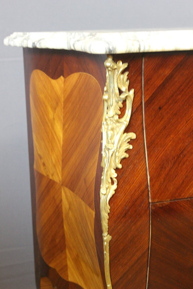 Louis XV Style Marquetry Chest Of Drawers, Circa 1900-photo-4