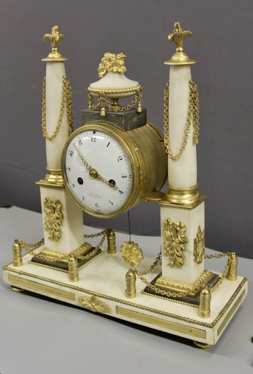 Pendule Portique d'époque Louis XVI marquée Collard -photo-4