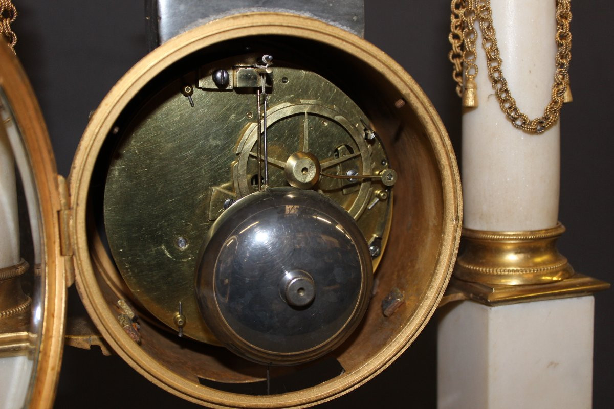 Pendule Portique d'époque Louis XVI marquée Collard -photo-2