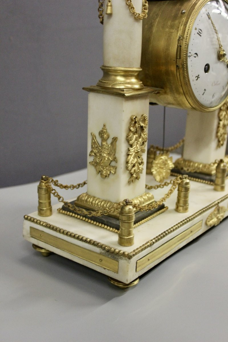 Pendule Portique d'époque Louis XVI marquée Collard -photo-6