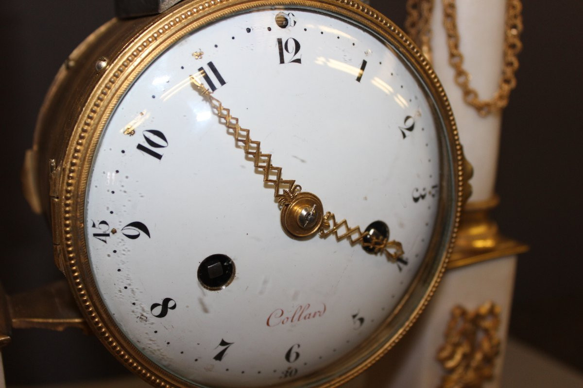 Pendule Portique d'époque Louis XVI marquée Collard -photo-7