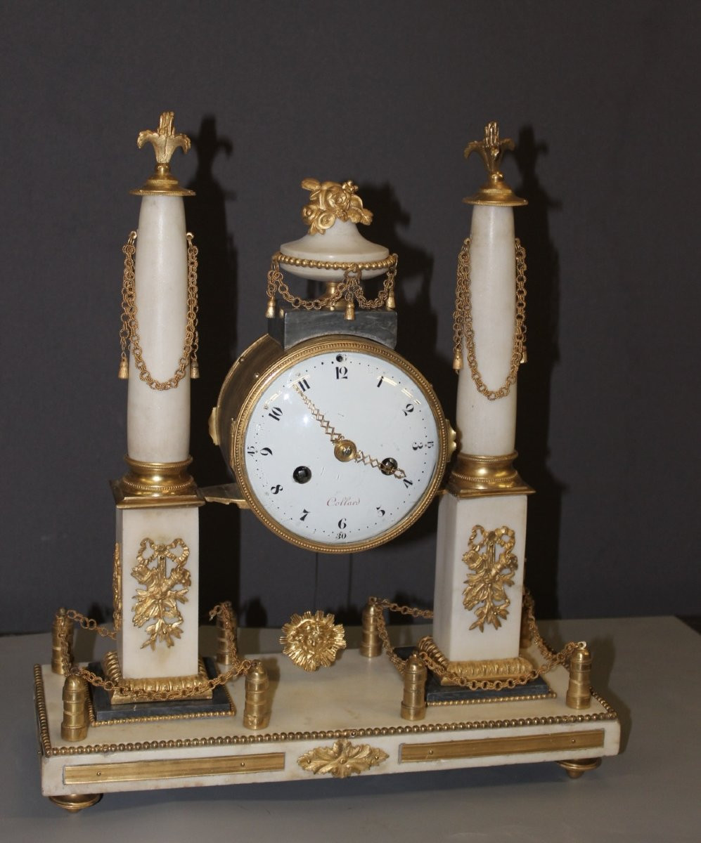 Pendule Portique d'époque Louis XVI marquée Collard -photo-8