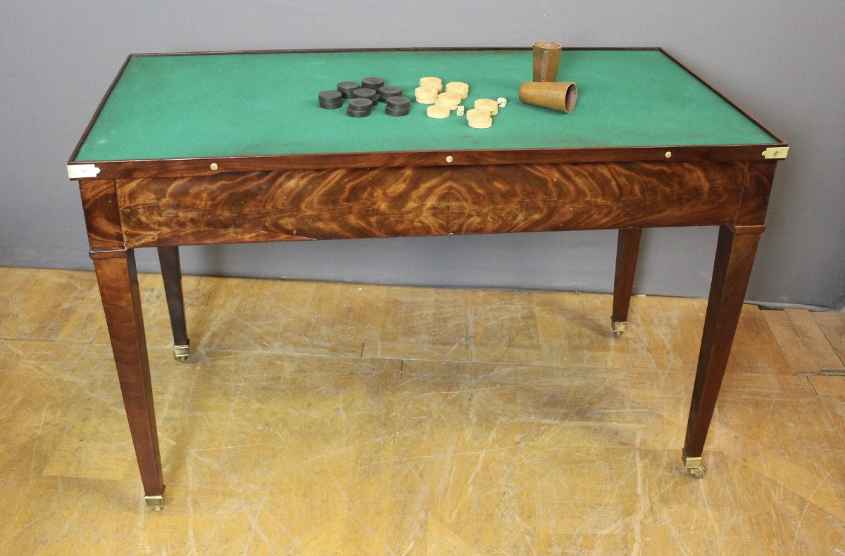 Tric Trac Games Table In Mahogany, 19th Century-photo-8