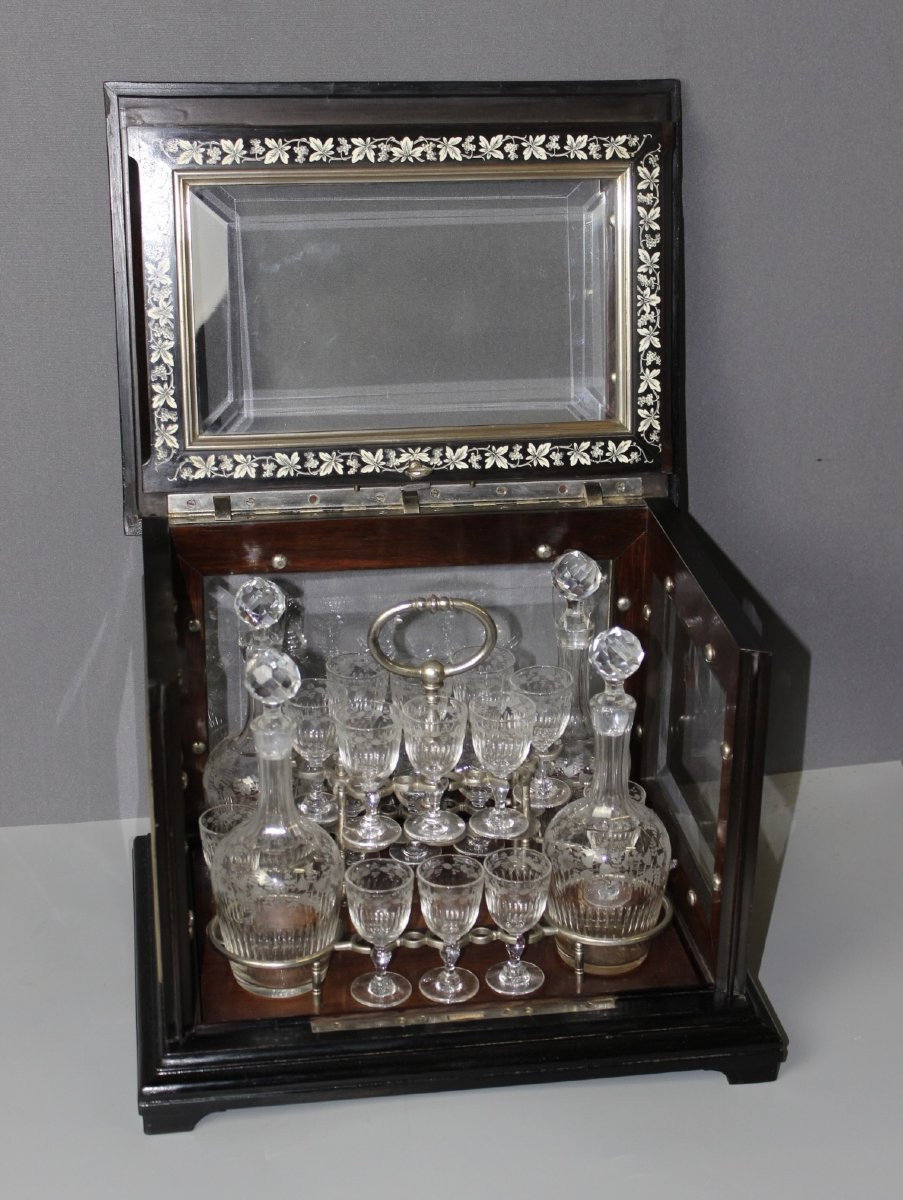 Cave à Liqueur Napoléon III aux  Grappes de Raisin Fin XIX-photo-2