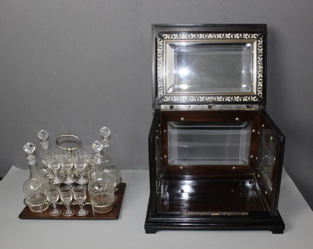 Cave à Liqueur Napoléon III aux  Grappes de Raisin Fin XIX-photo-4