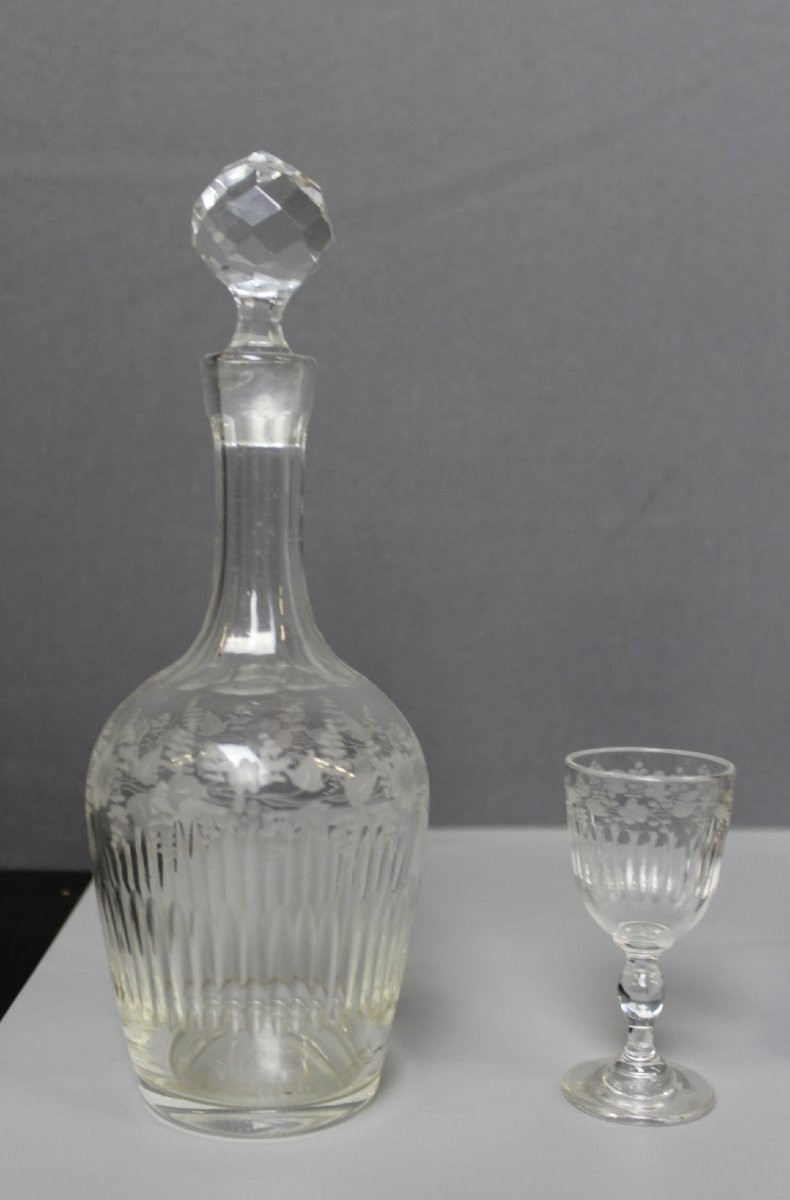 Cave à Liqueur Napoléon III aux  Grappes de Raisin Fin XIX-photo-1