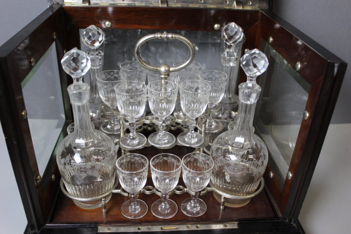 Cave à Liqueur Napoléon III aux  Grappes de Raisin Fin XIX-photo-3