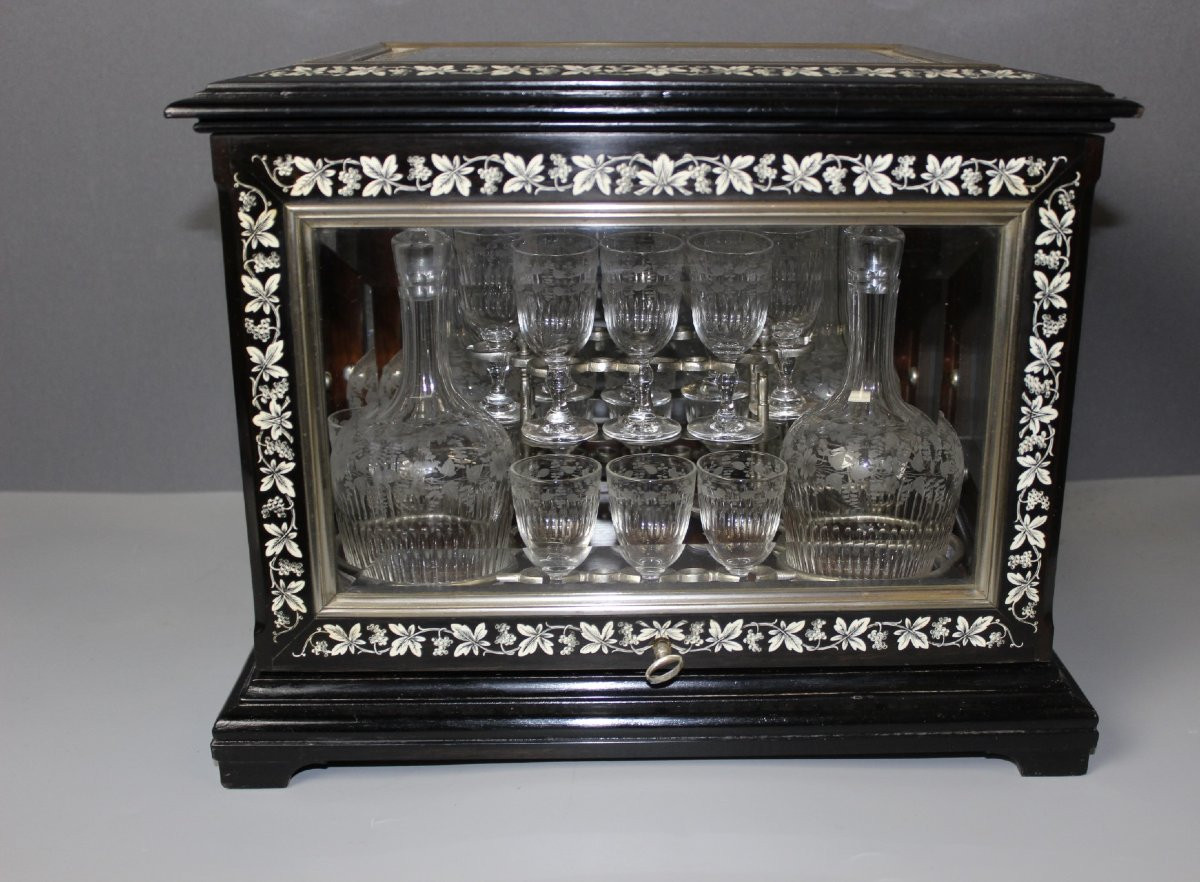 Cave à Liqueur Napoléon III aux  Grappes de Raisin Fin XIX-photo-6