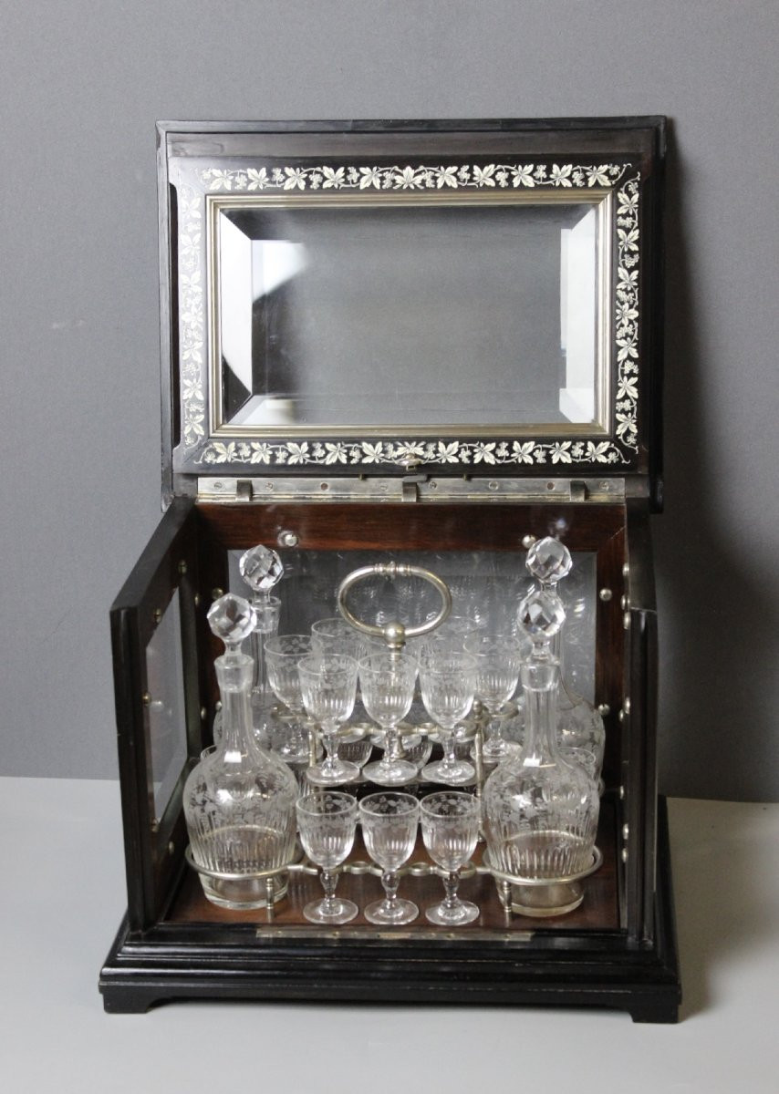 Cave à Liqueur Napoléon III aux  Grappes de Raisin Fin XIX-photo-7