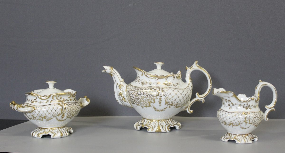 Service à Café ou Thé en Porcelaine de Paris XIX-photo-3