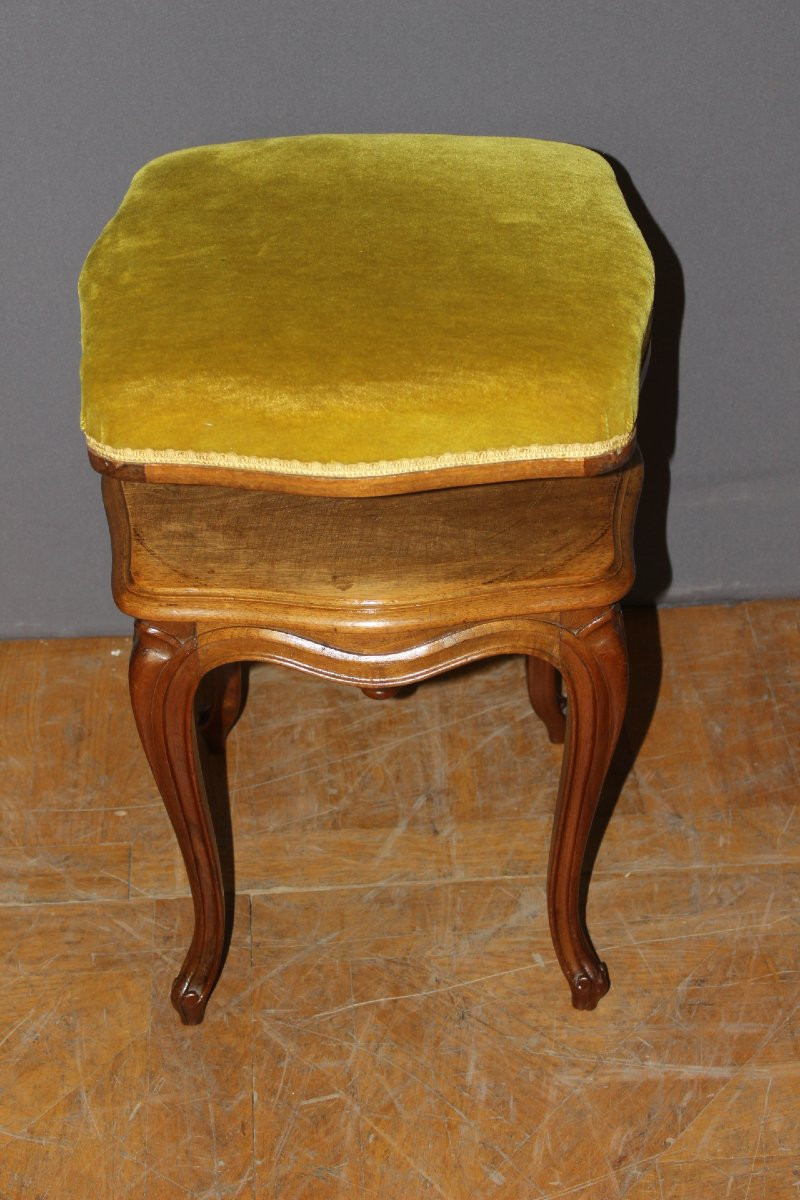 Louis XV Style Walnut Piano Stool, 19th Century-photo-3