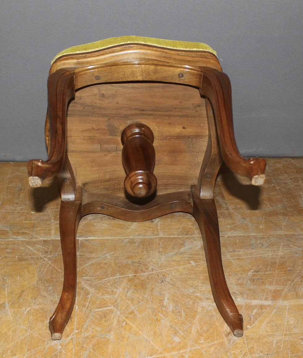 Louis XV Style Walnut Piano Stool, 19th Century-photo-1