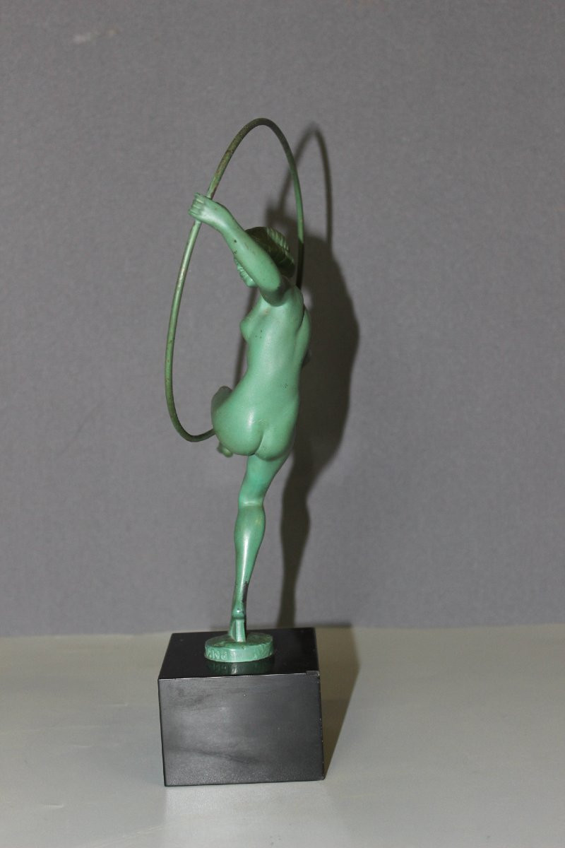 Danseuse au cerceau , fonte d'Art , par Briand vers 1930-photo-2