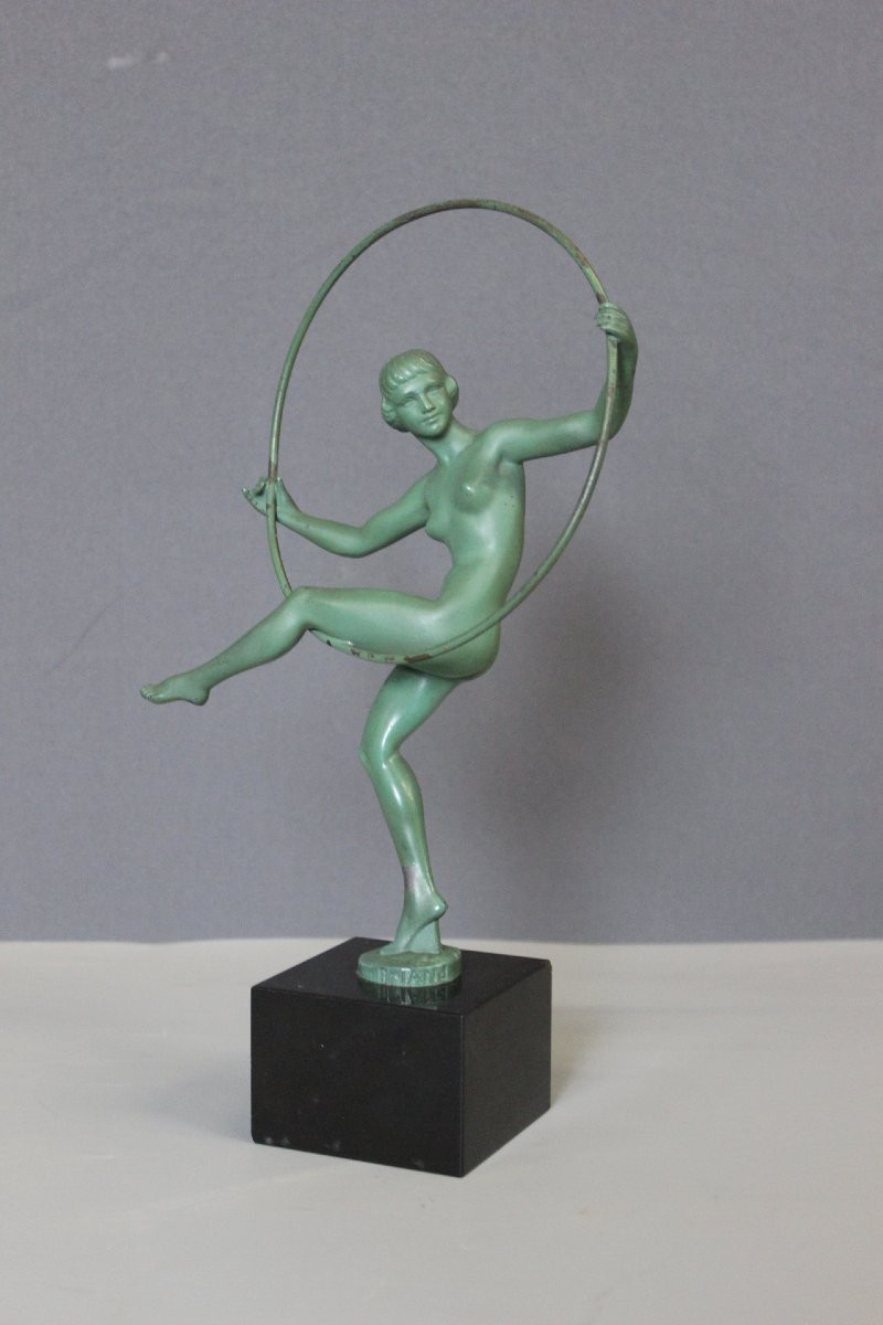 Danseuse au cerceau , fonte d'Art , par Briand vers 1930-photo-1