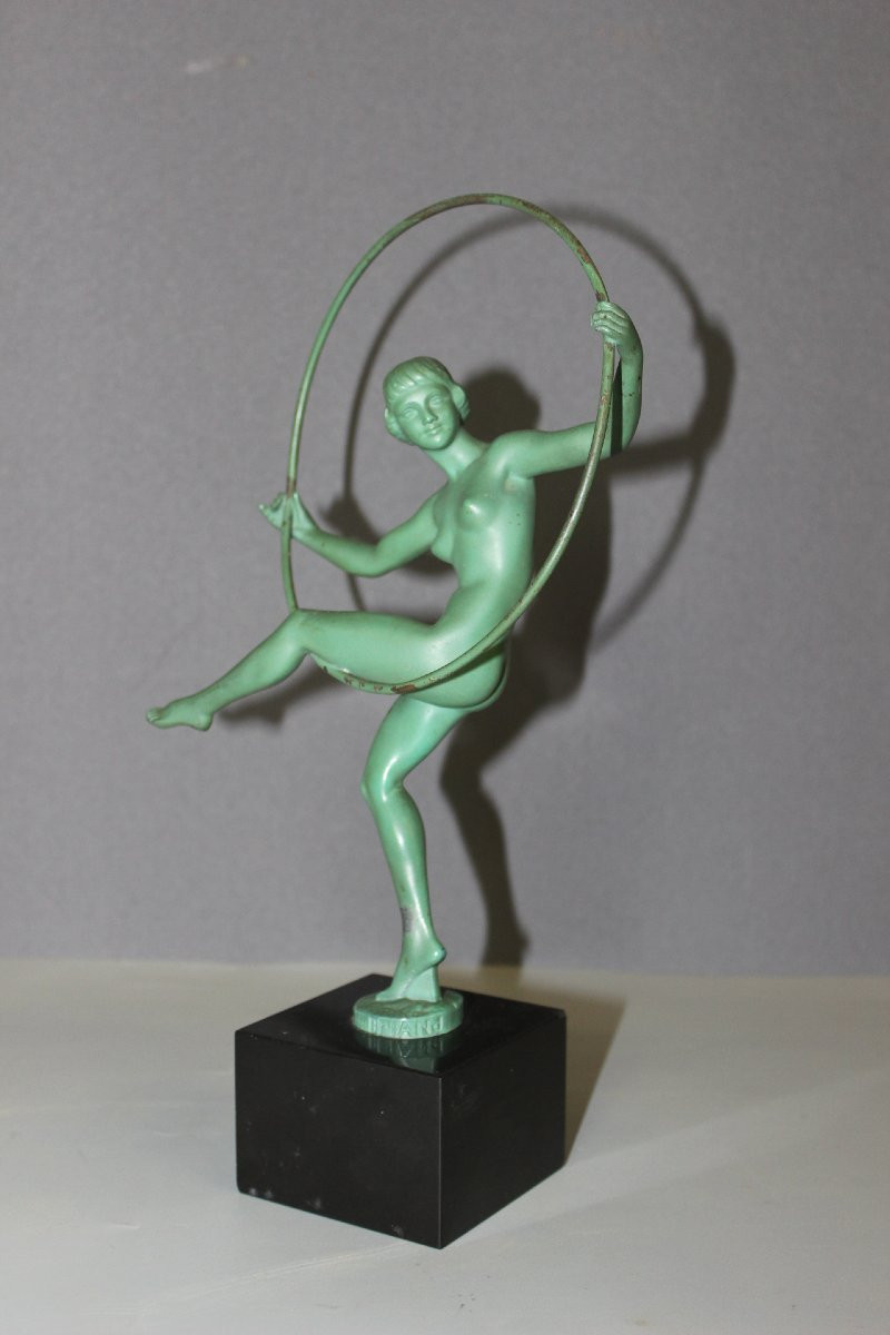 Danseuse au cerceau , fonte d'Art , par Briand vers 1930-photo-8