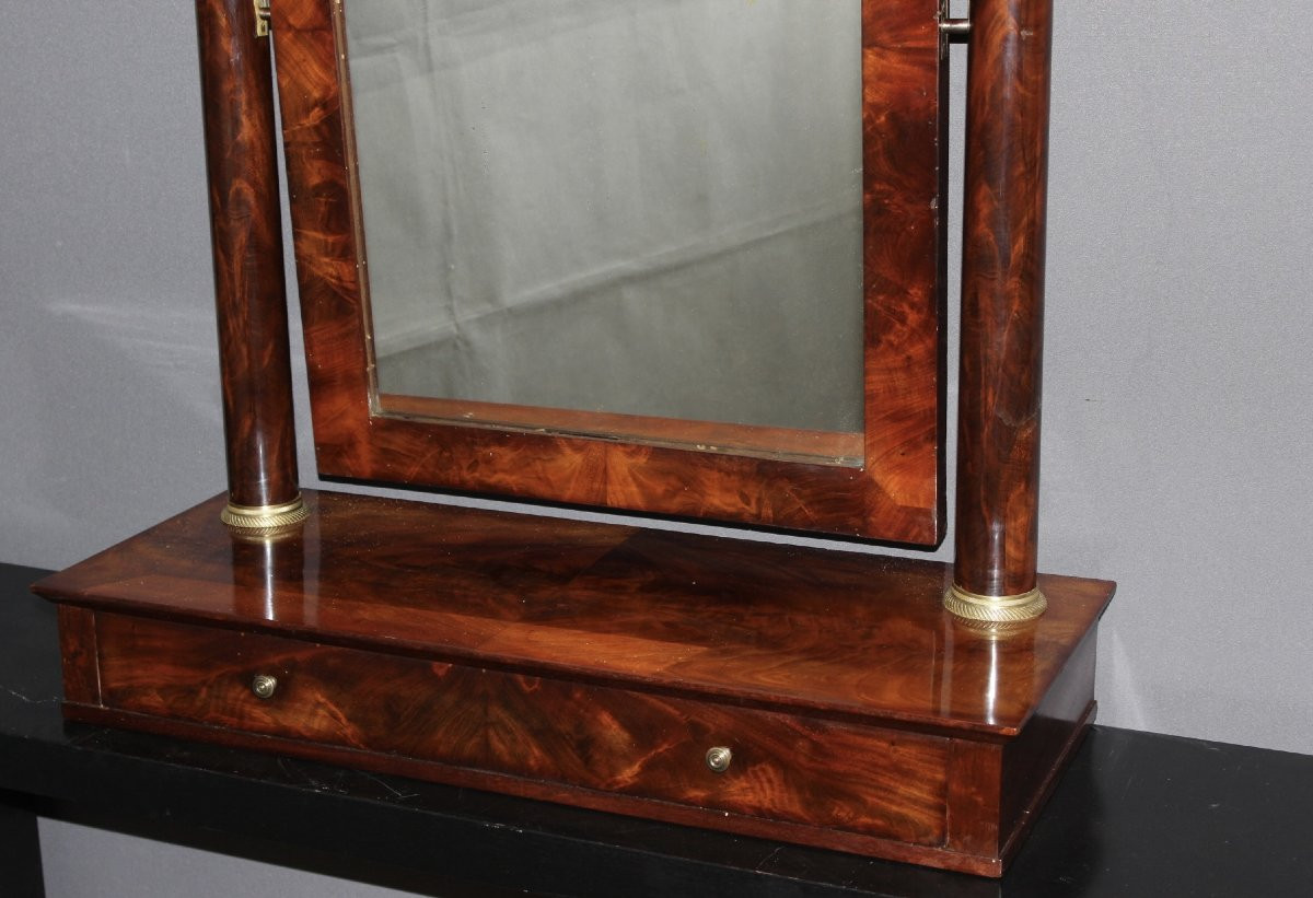 Empire Style Mahogany Tabletop Mirror, Early 19th Century-photo-3