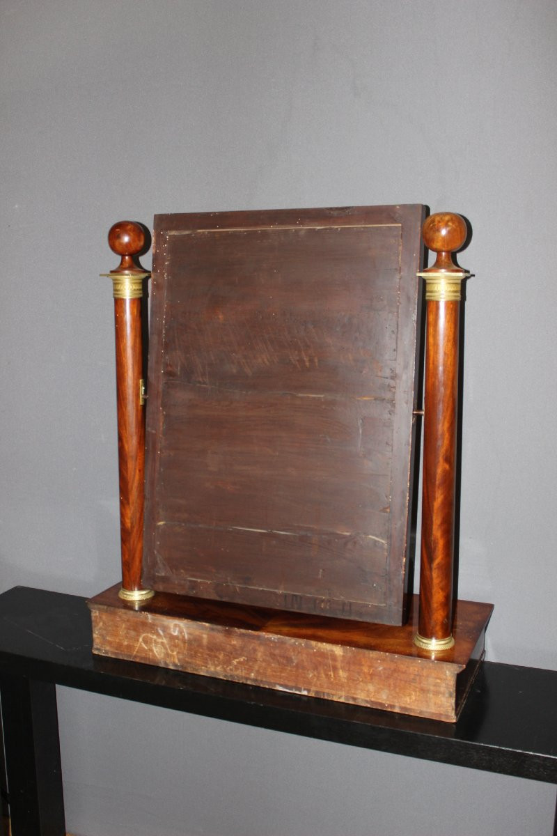 Empire Style Mahogany Tabletop Mirror, Early 19th Century-photo-4