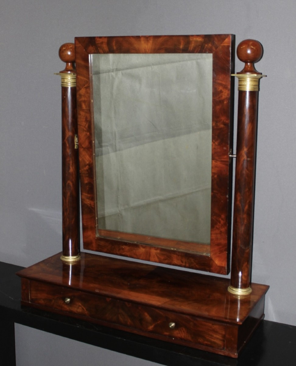 Empire Style Mahogany Tabletop Mirror, Early 19th Century