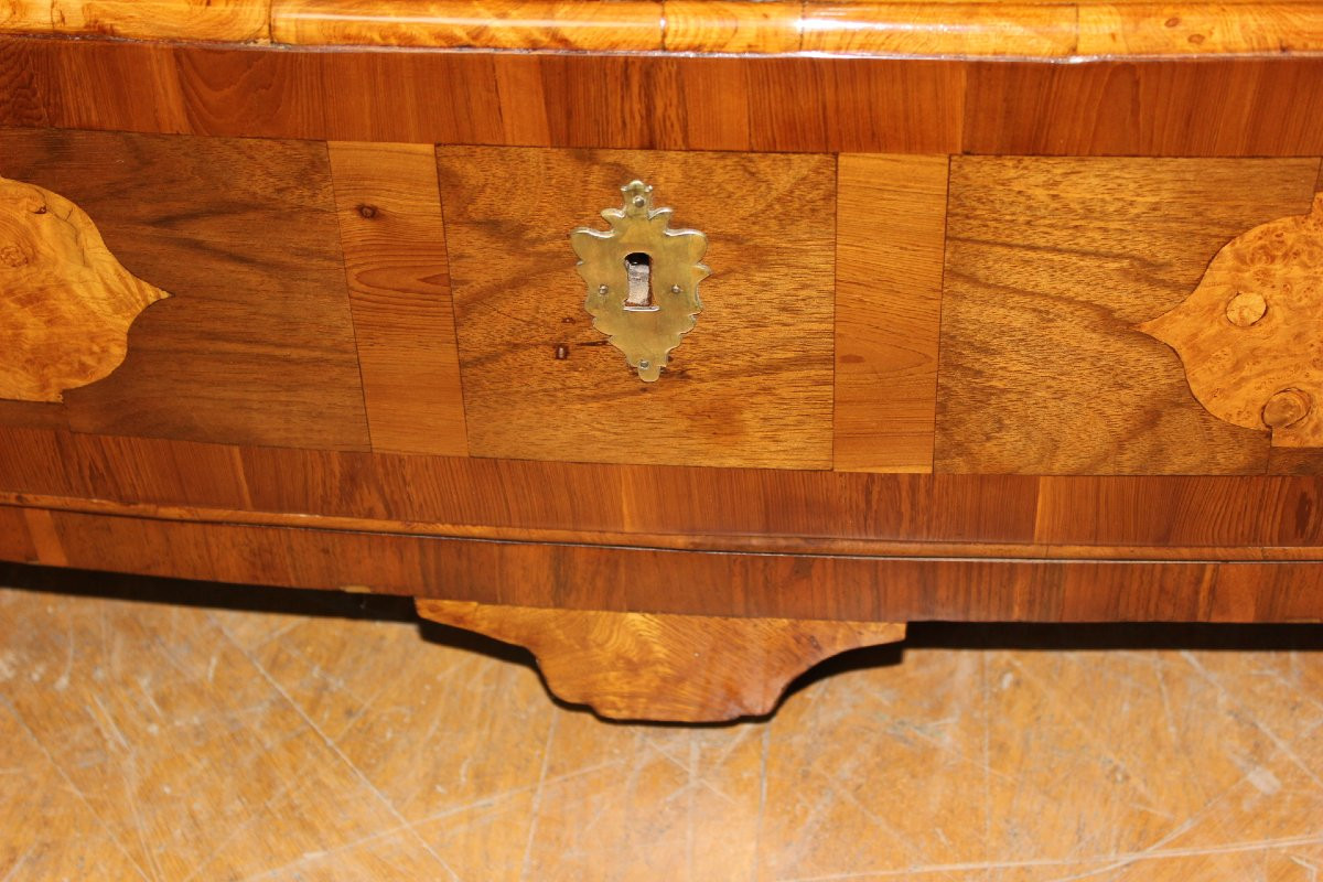 Commode Louis XIV Bombée en Marqueterie XVIIIe-photo-3