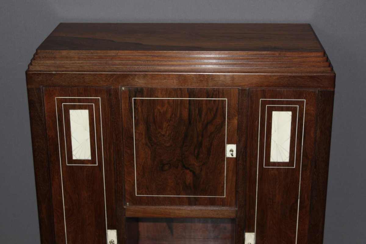 Console ou Bahut d'époque Art Déco en palissandre vers 1930-photo-2