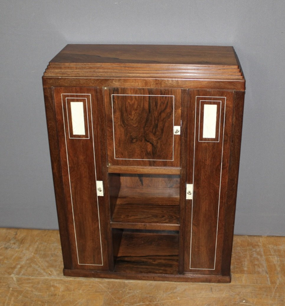 Console ou Bahut d'époque Art Déco en palissandre vers 1930-photo-6