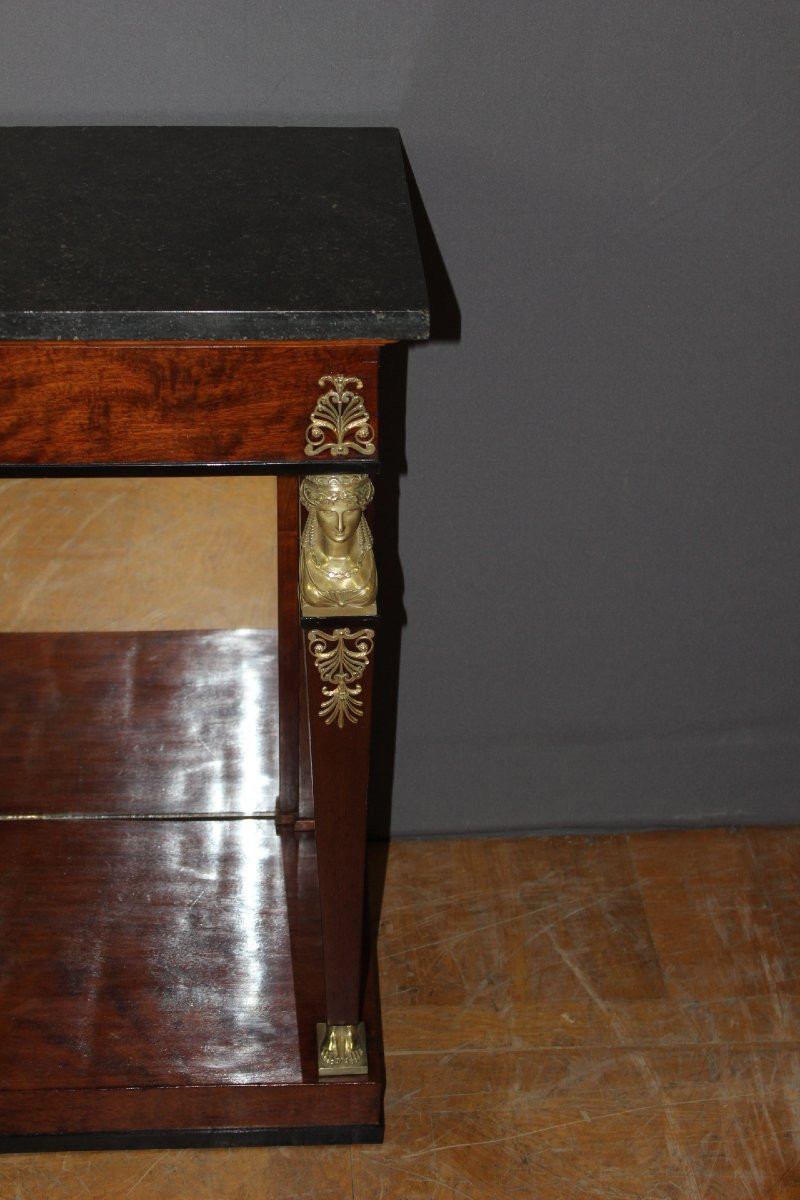 Mahogany Console Table, Egyptian Revival Style, Early 19th Century -photo-2