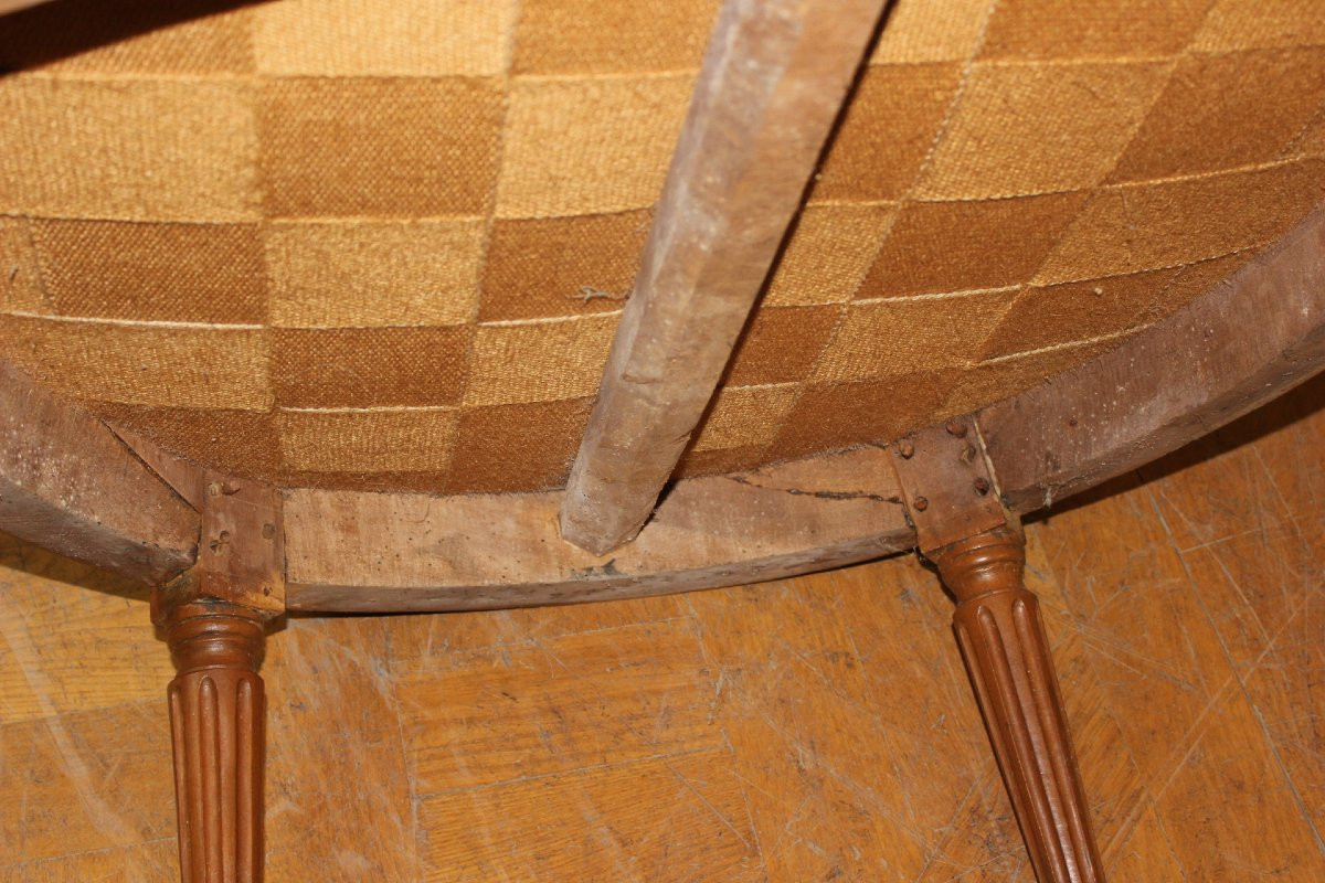 Pair Of Louis XVI Bergère Armchairs In Late 18th-century Walnut-photo-7