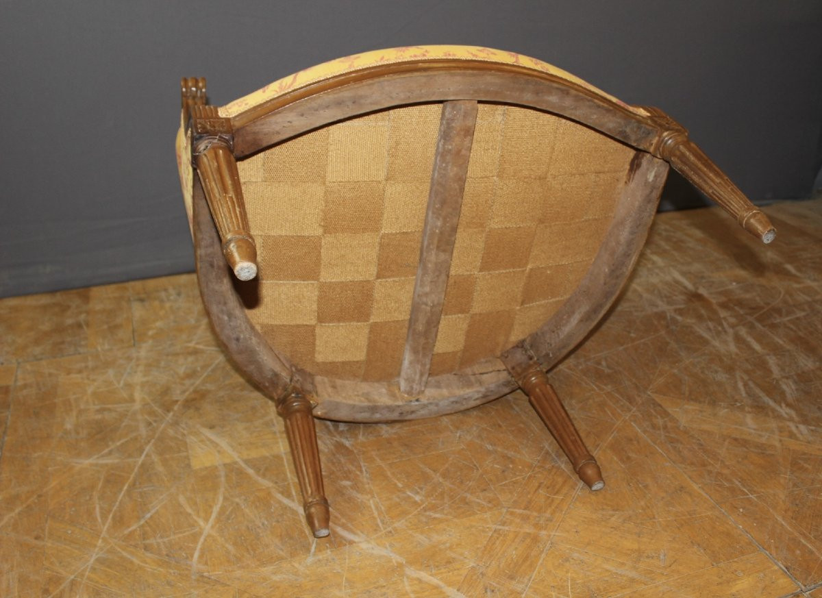 Pair Of Louis XVI Bergère Armchairs In Late 18th-century Walnut-photo-8