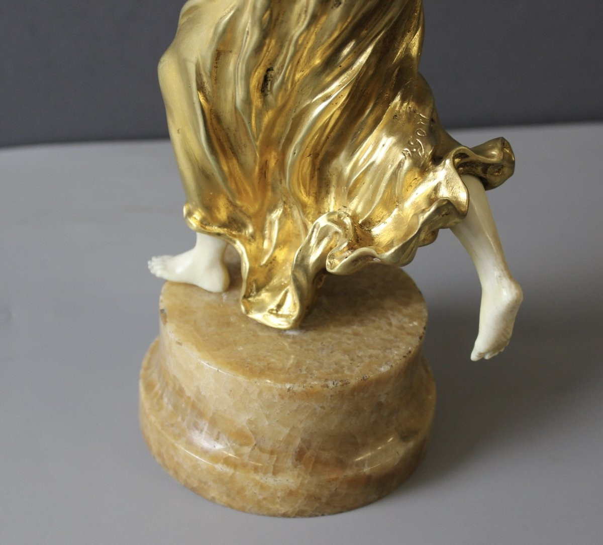 Chryselephantine Sculpture Of A Woman With A Tambourine By Affortunato Gori -photo-6