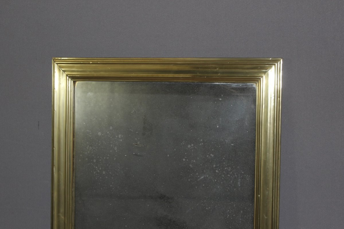 Brass Bistro Mirror And 19th Century Mercury Mirror-photo-2