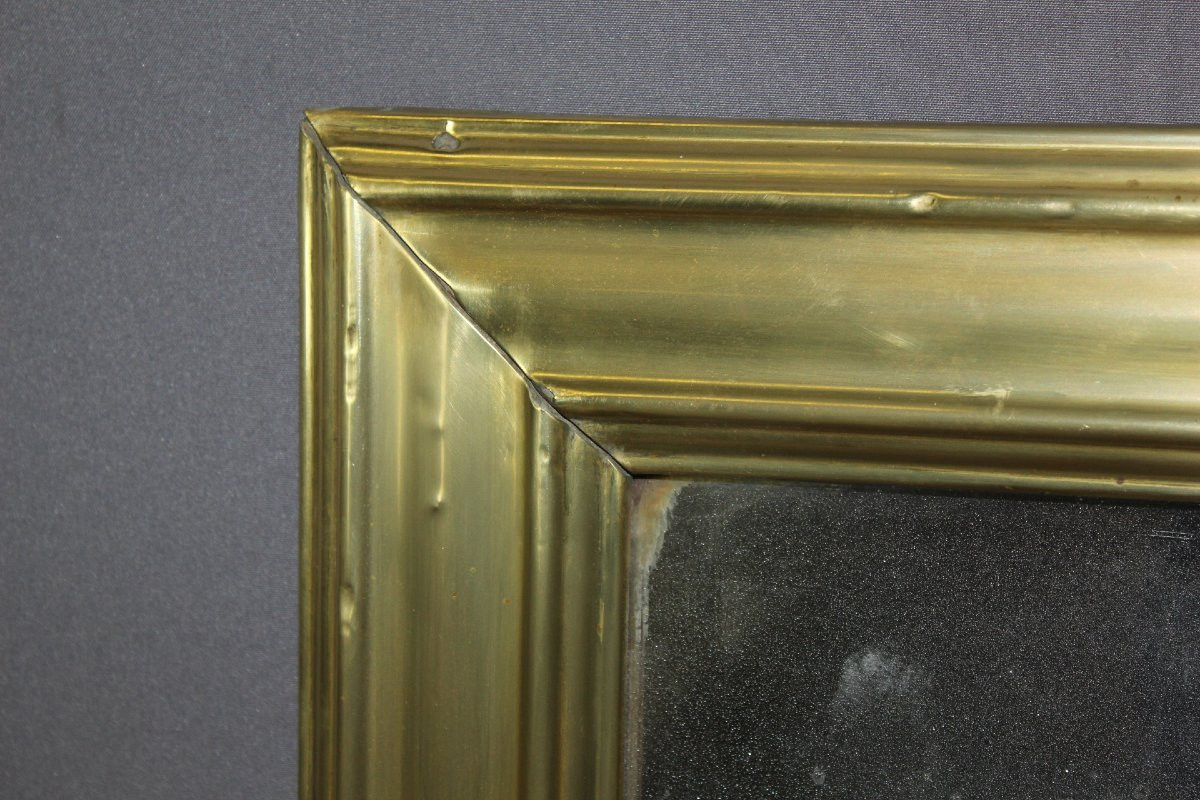 Brass Bistro Mirror And 19th Century Mercury Mirror-photo-1