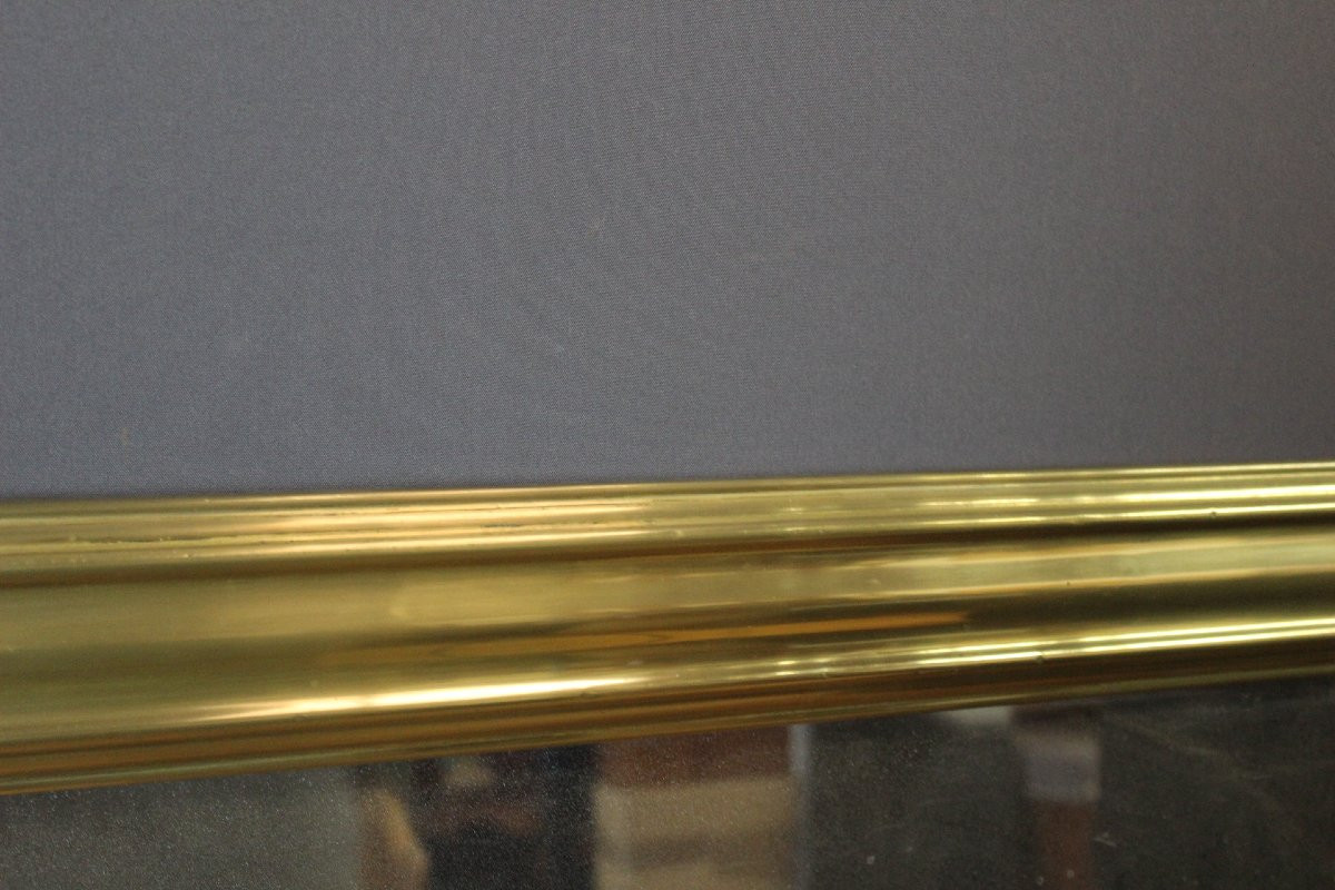 Brass Bistro Mirror And 19th Century Mercury Mirror-photo-6