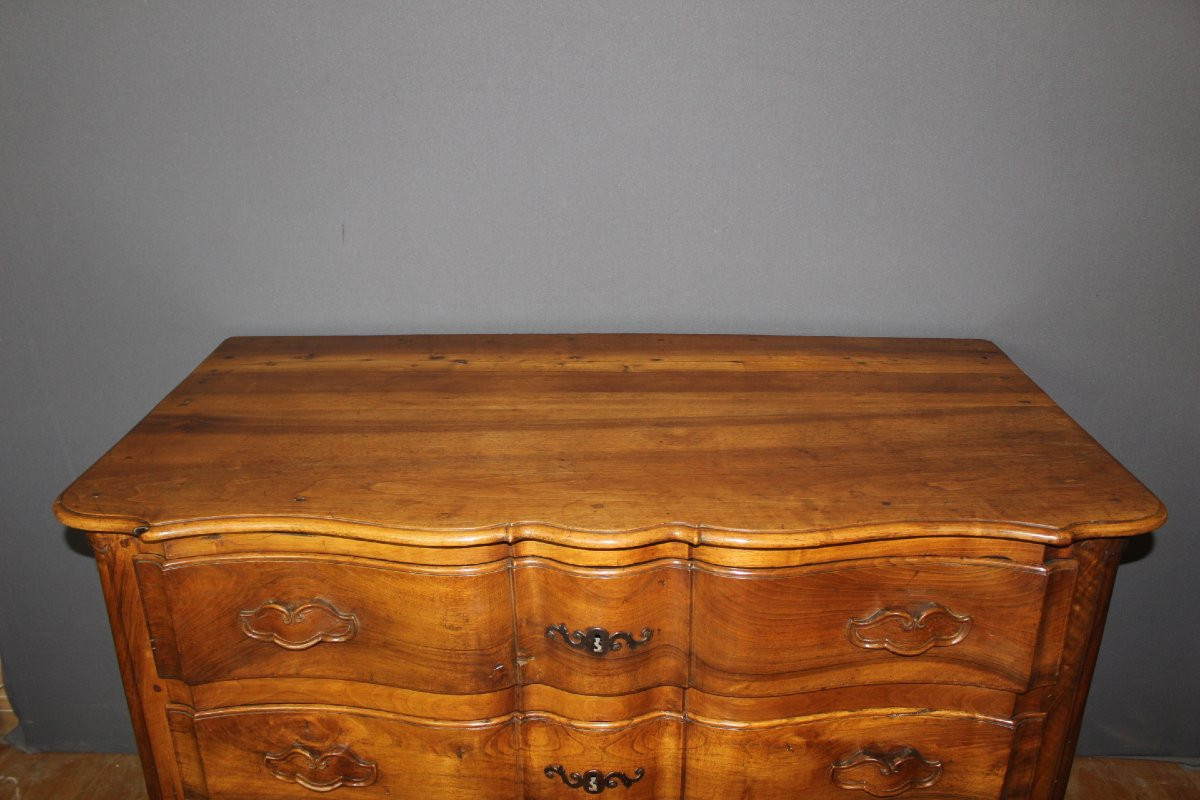 Commode Arbalète en Noyer XVIIIe-photo-1